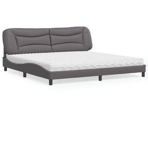 vidaXL Krevet s madracem sivi 200 x 200 cm od umjetne kože Cene