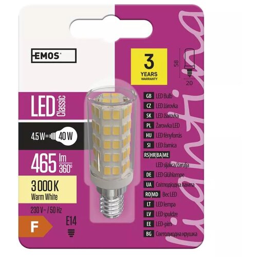 Emos LED sijalica Classic JC A++ 4.5W E14 WW ZQ9140 Cene