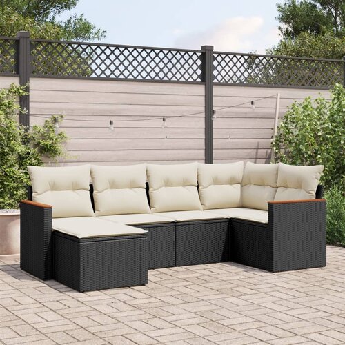  6-dijelni set vrtnih sofa s jastucima crni od poliratana Cijene
