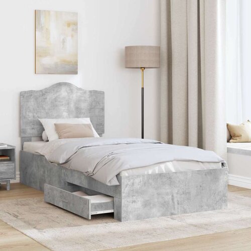  Okvir za krevet s uzglavljem Betonski sivi 90 x 200 cm Slike
