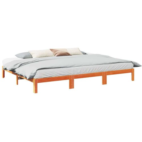  Obiteljski okvir kreveta bez madraca vosak smeđi puno drvo bor Cene