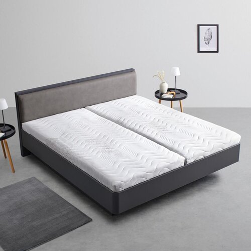 Bessagi Home Oblazinjena Postelja Mariello, Antracit, Rjava, 180x200 Slike