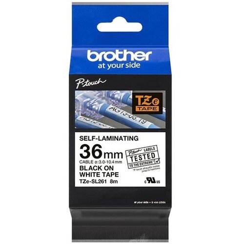 Brother TZE-SL261 label-making tape Black on white Cene