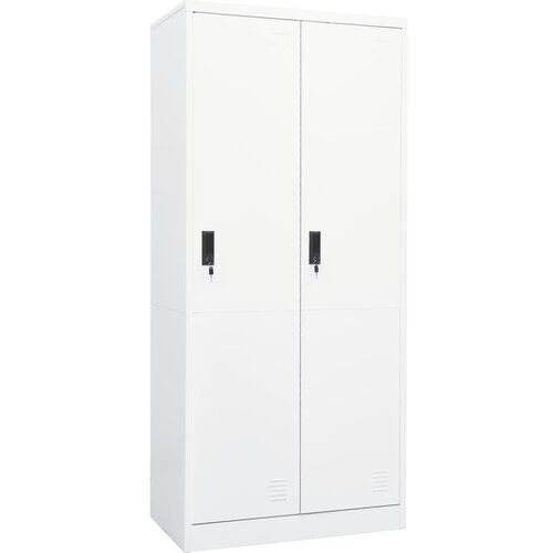 The Living Store Garderobna omara bela 80x50x180 cm jeklo - Garderobna Omara, (21419690) Slike