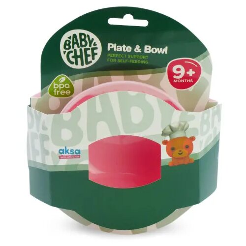 BABY CHEF set tanjir i činija,roze Cijene