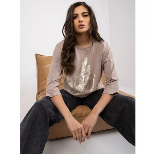 Fashion Hunters Dark beige women's blouse for every day