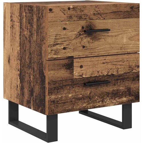  Noćni ormar 2 pcs Stari drvo i crna 40 x 35 x 47,5 cm Slike