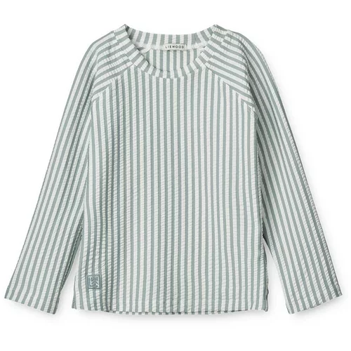 Liewood majica za kupanje noah seersucker stripe sea blue/white