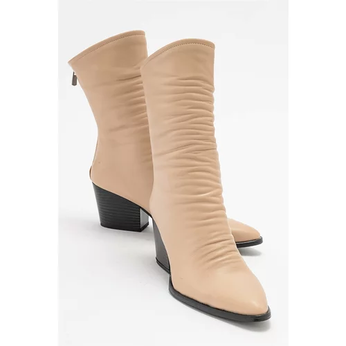 LuviShoes LAVAL Beige Skin Women's Boots