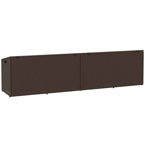  Vrtna kutija za pohranu smeđa 220x50x58 cm poli ratan - Smeđa 220 x 50 x 58 cm Slike