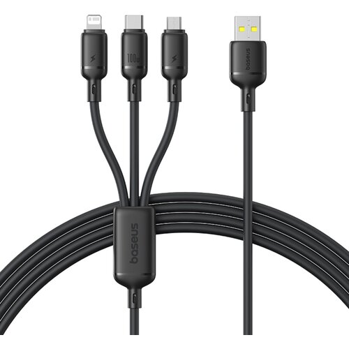 Baseus Rapid Series 3-in-1 USB-A 100W 1.5m, Schwarz Cijene