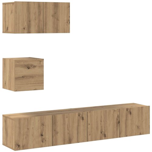 vidaXL Komplet TV omaric 3 pcs Umetni hrast Konstruiran les, (5000132152) Cene