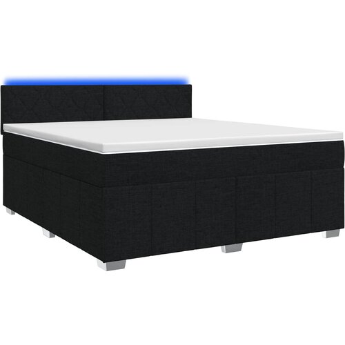  LED okvir za krevet s madracem Crna 160 x 200 cm Tkanina Slike