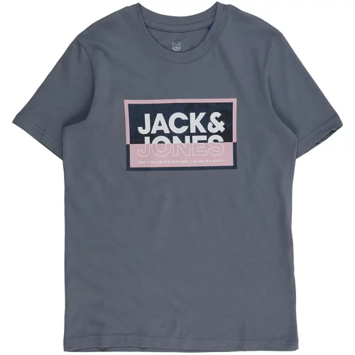 Jack & Jones Majica 'JCOLOGAN' morsko plava / sivkasto plava / roza / bijela