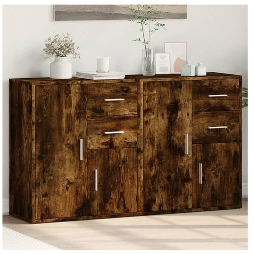 vidaXL Komoda 2 kosa dimljeni hrast 60x31x70 cm inženirski les Cene