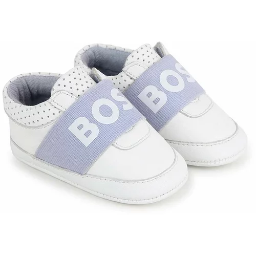 Boss Usnjeni čevlji za dojenčka bela barva