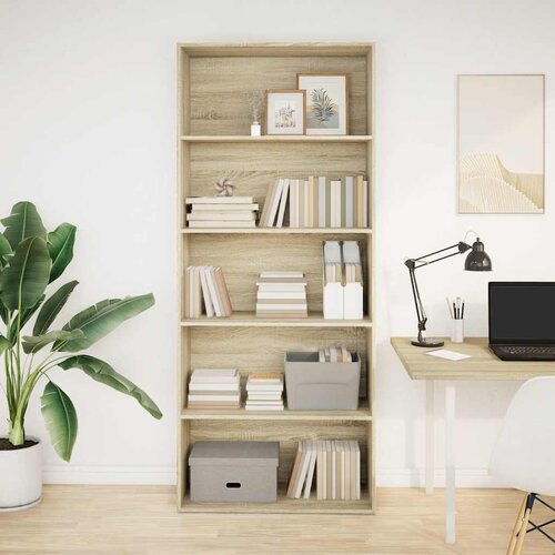 Maison Chic Knjižna omara - Knjižni regal sonoma hrast 80x30x189 cm inženirski les, (21725309) Slike