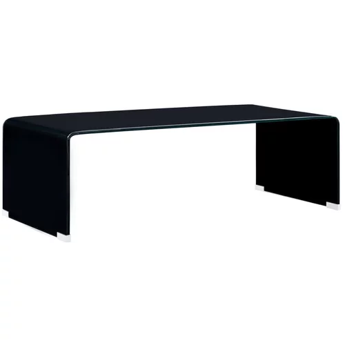  Klubska mizica črna 98x45x31 cm kaljeno steklo