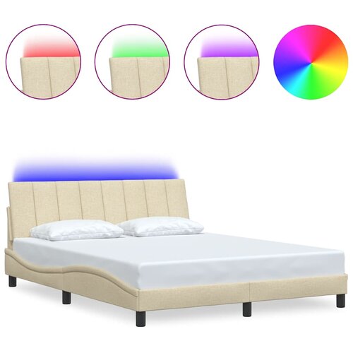  Okvir za krevet bez madraca Hanko krem 160x200 cm od tkanine Slike