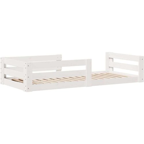 vidaXL Posteljni okvir brez vzmetnice bel 90x200 cm trdna borovina Cene