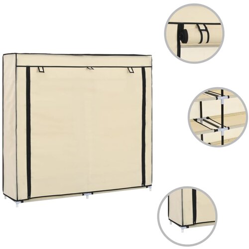 Maison Chic Omarica za obutev - Kopa za čevlje s pokrivalom blago 115x28x110 cm krem, (21777434) Slike