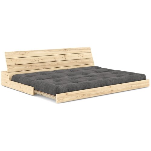 Karup Design Črna/antracitno siva raztegljiva sedežna garnitura iz rebrastega žameta 196 cm Base &amp;ndash; Slike