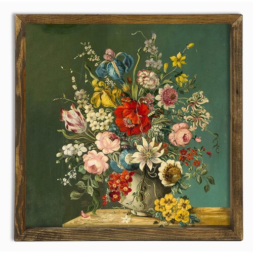 Evila Originals Stenska slika Vintage Flowers, 50 x 50 cm Cene