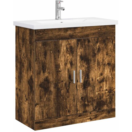 vidaXL Set namještaja za kupaonicu Dimljeni hrast 81 x 40 x 84 5 cm - Dimljeni hrast 81 x 40 x 84 5 cm Cene