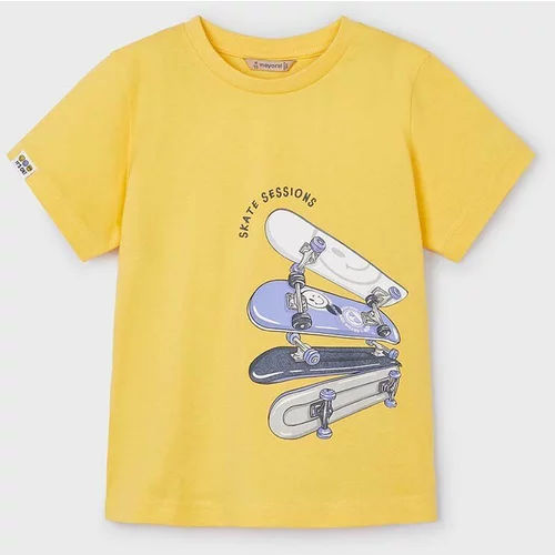 Mayoral Otroška bombažna kratka majica rumena barva
