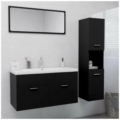  Komplet kopalniškega pohištva črne barve iverna plošča