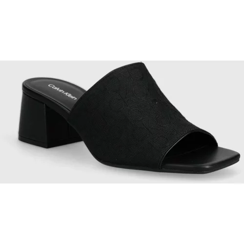 Calvin Klein Natikače HEEL MULE 45 MONOCQ za žene, boja: crna, s debelom potpeticom, HW0HW01936