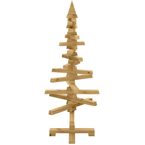 VidaXL Drveno božićno drvce s stalakom Smeđa 90 cm Masivna borovina Slike
