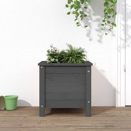 vidaXL Vrtna sadilica siva 40 x 40 x 39 cm od masivne borovine Cijene