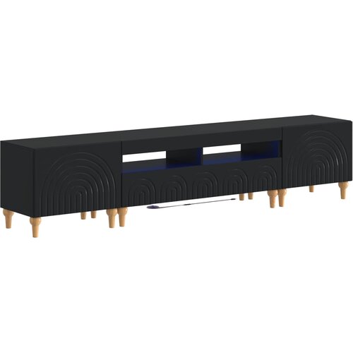  3-dijelni LED TV kabinet Crna Konstruirano drvo Cene