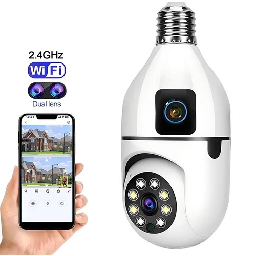  dupla kamera sijalica za video nadzor wifi roto 8MP Cene