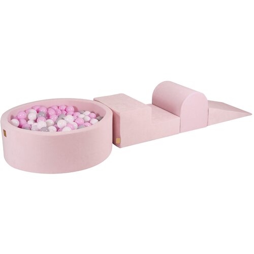 MeowBaby Foam Playground 3-delni komplet za igranje bazena s penasto žogo, 200 žog Velvet Powder Pink: bela/siva/pastelno roza, (21333885) Cene