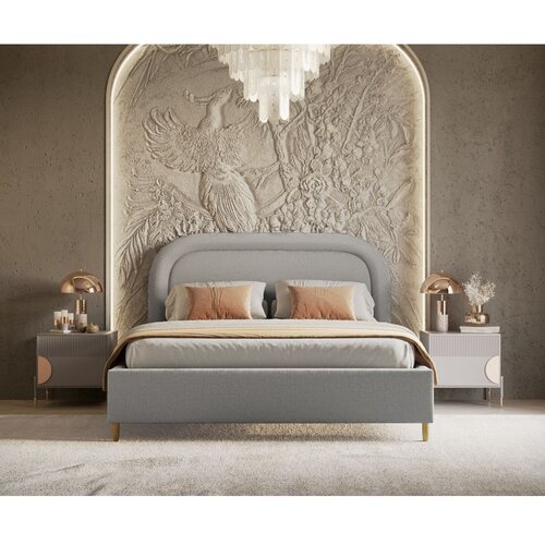 Maison de R&amp;ecirc;ve Svijetlo sivi tapecirani bračni krevet s prostorom za odlaganje s podnicom 160x200 cm Mija &amp;ndash; Slike