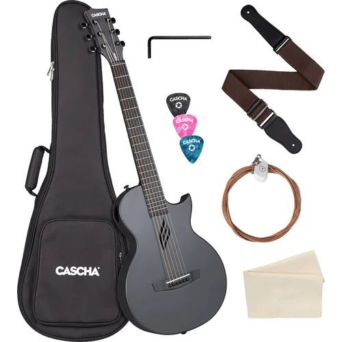 Cascha Carbon Fibre Acoustic Guitar Black Matte