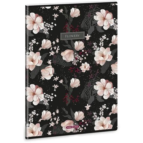 Ars Una Flowery Black ekstra spajalica kvadratična bilježnica A/4 Cijene