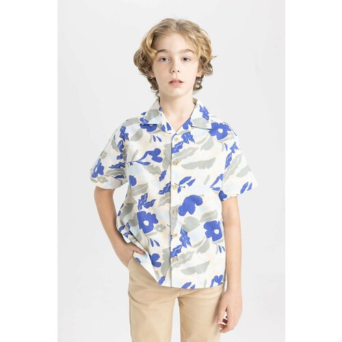 Defacto Boy Oversize Fit Patterned Viscose Short Sleeve Shirt Slike