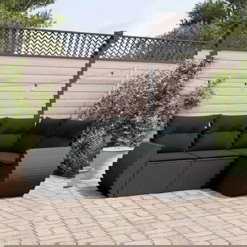  4-dijelni set vrtnih sofa od poliratana s jastucima crni Cene