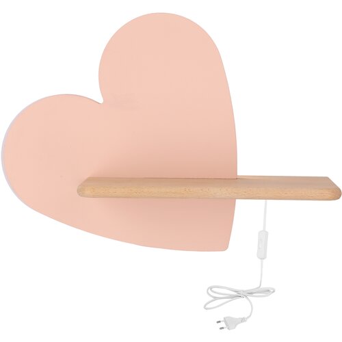 Candellux heart zidna lampa 5W led iq kids sa kablom, utikačem i prekidačem roze Cene