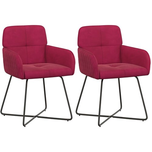 vidaXL Jedilni stoli 2 pcs Žamet Vinorodna rdeča 59 x 56,5 x 86 cm, (5000296603) Cene