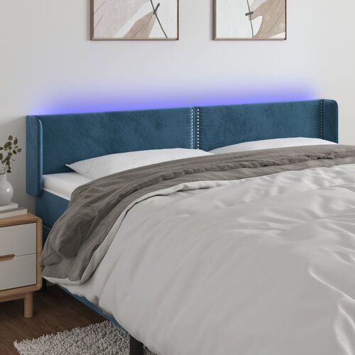  The Living Store LED posteljno vzglavje temno modro 163x16x78/88 cm žamet - LED Vzglavje, (21488125) Slike