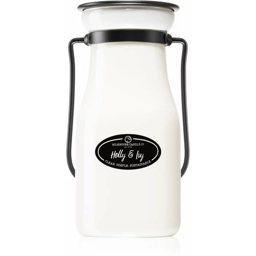 Milkhouse Candle Co. Creamery Holly & Ivy mirisna svijeća Milkbottle 227 g