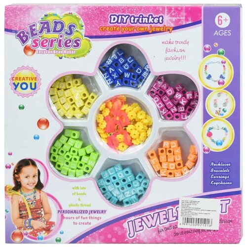 Magic Toys beads series: set za izdelavo nakita 300+ barvnih biserov s črkami outlet Cene