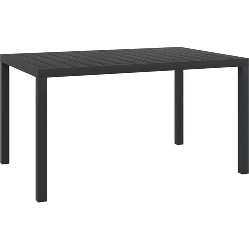  Vrtni stol crni 150 x 90 x 74 cm aluminijum i WPC
