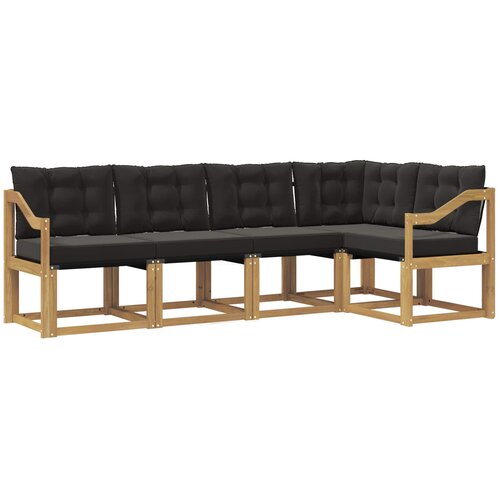 vidaXL Zunanja garnitura za sedenje z blazino 5 pcs Bela in črna, (5000280278) Cene