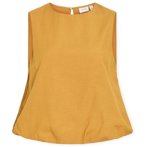 Vila Topi & Bluze Top Prisilla Balloon - Amber Gold Rumena Cene