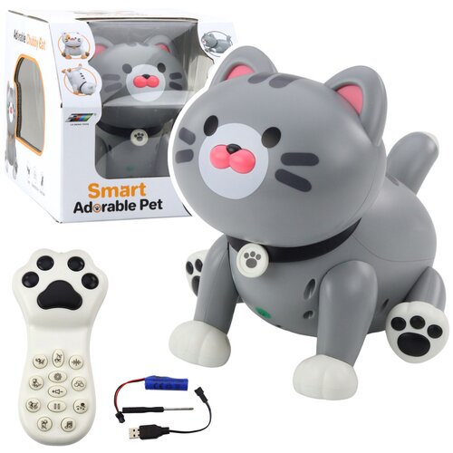 Interaktivna mačka na daljinsko upravljanje Smart Pet - siva Slike